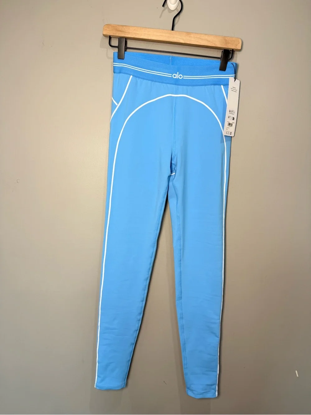 Alo‎ Airbrush High-Waist Heart Throb Legging Azure Blue White NWT Small